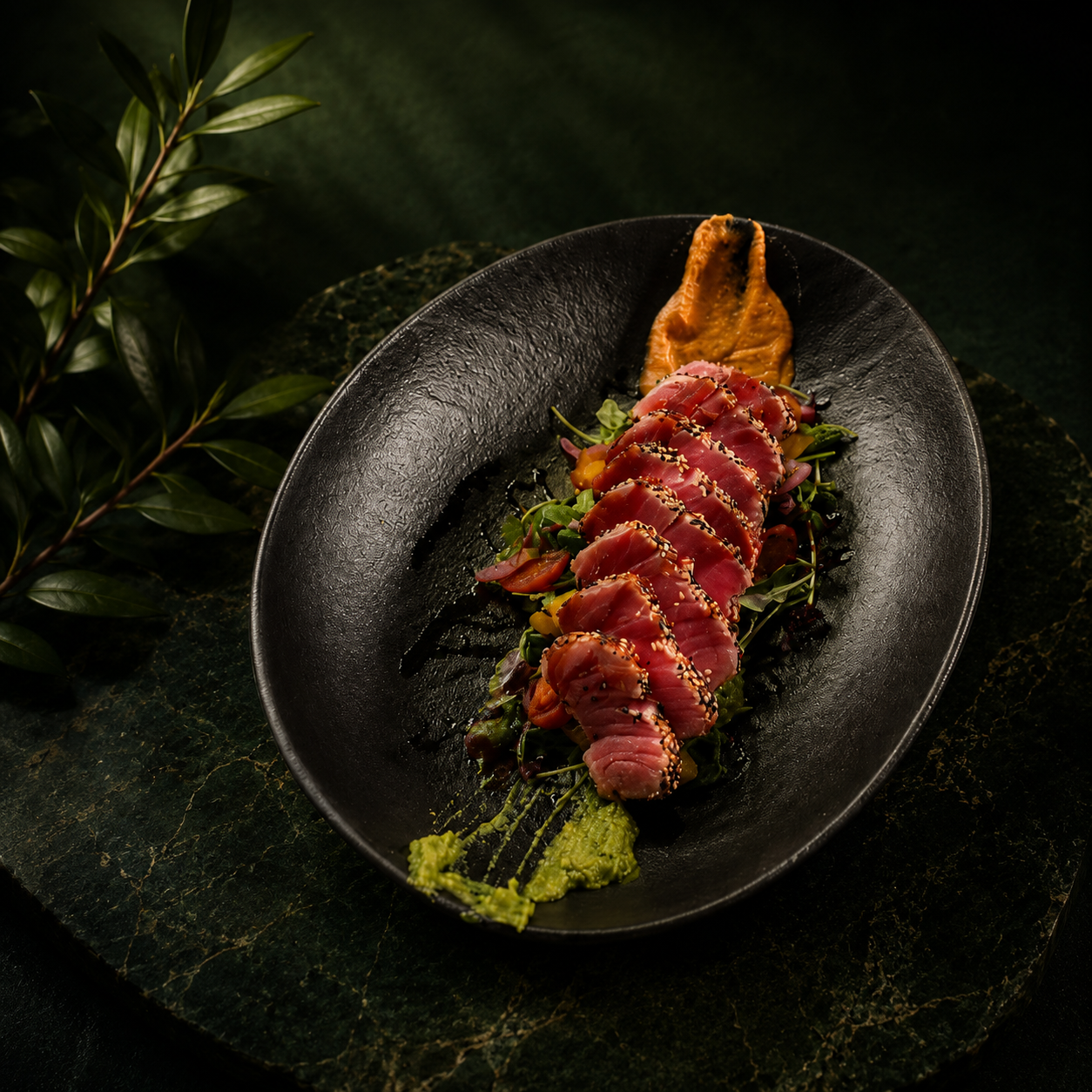 Gourmet dish served at Monarca supper club in Gastown, Vancouver