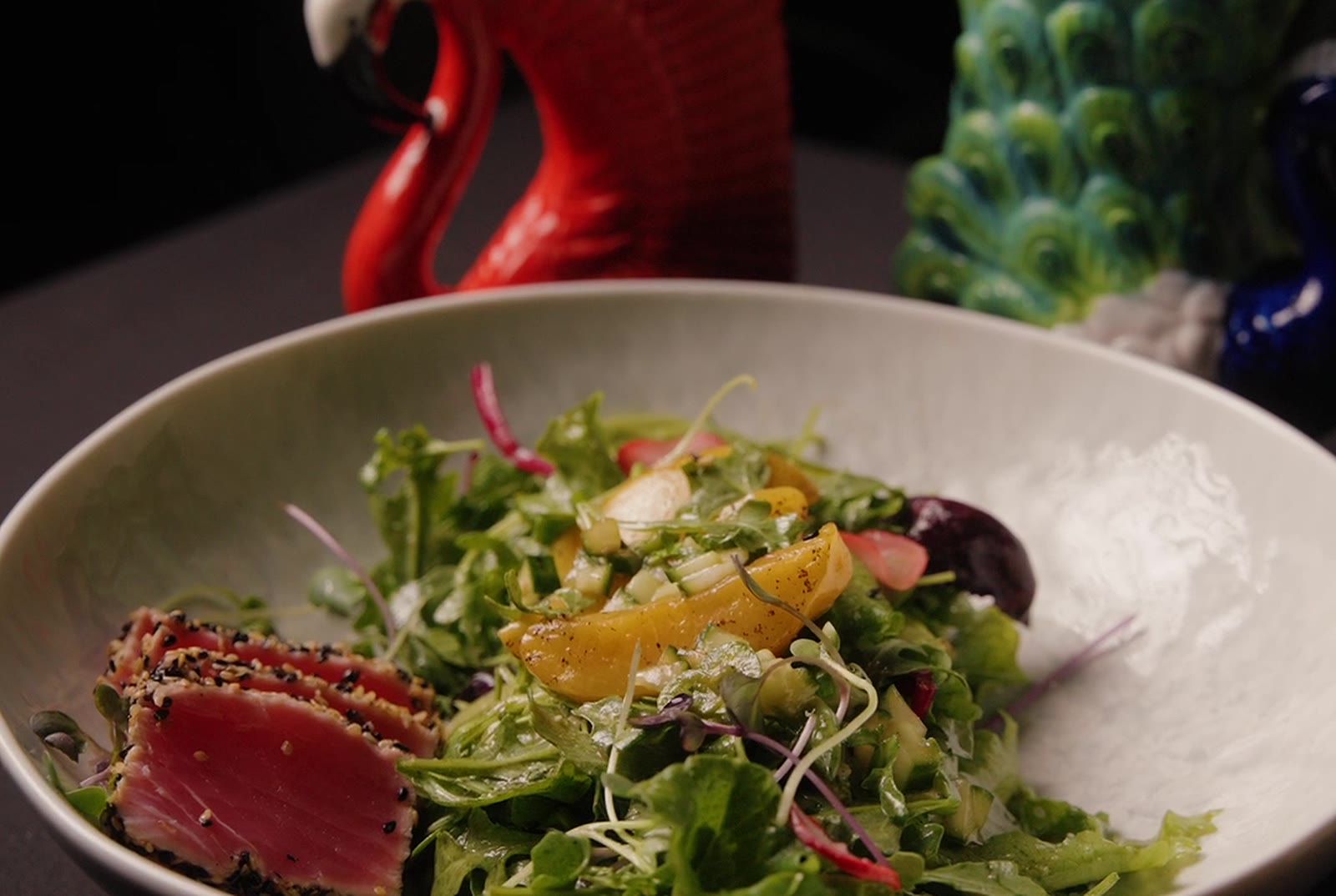 Baja Cali salad with seared Pacific tuna at Monarca, Gastown